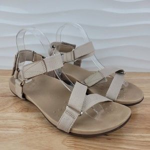 Rest Candace for Vionic Taupe Adjustable Strappy Sandals Womens 10 - TVW5368-1